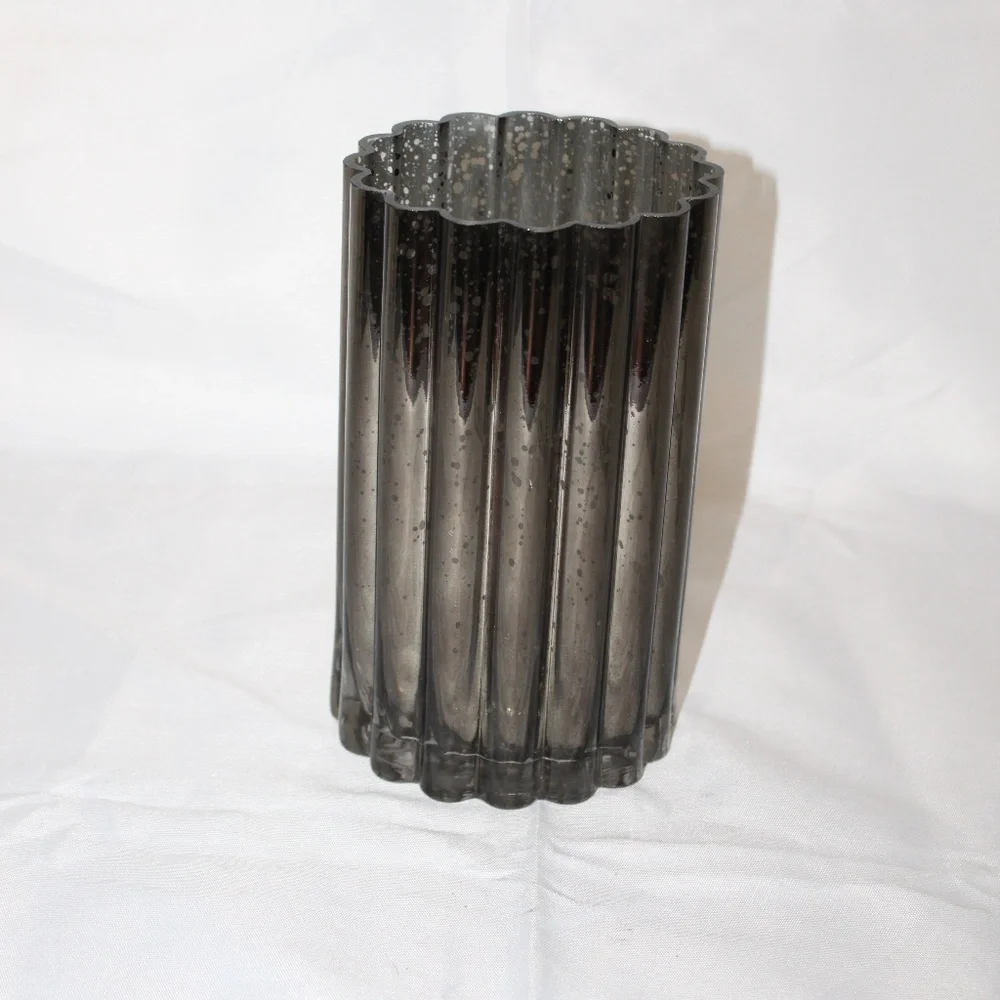 West Elm Illuminated Mercury Glass Hurricane Candle Holders. Sz. 8